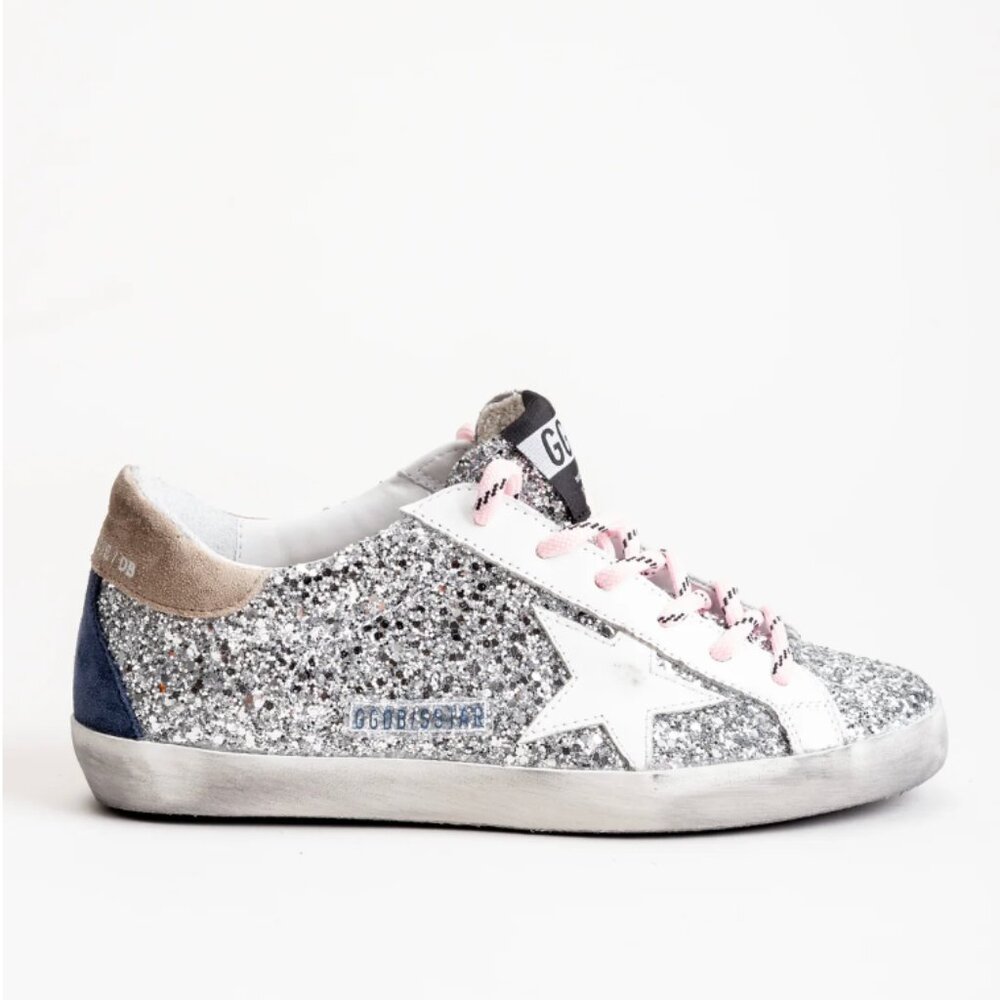 golden goose superstar sneaker SIZE 38 EU - silver glitter